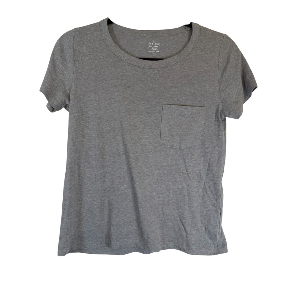 J.Crew Knit Goods Womens XS Gray Short Sleeve Pocket T-Shirt Heathered Crew Neck